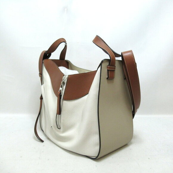 LOEWE Hammock Shoulder Bag Brown White Leather - Picture 5 of 10